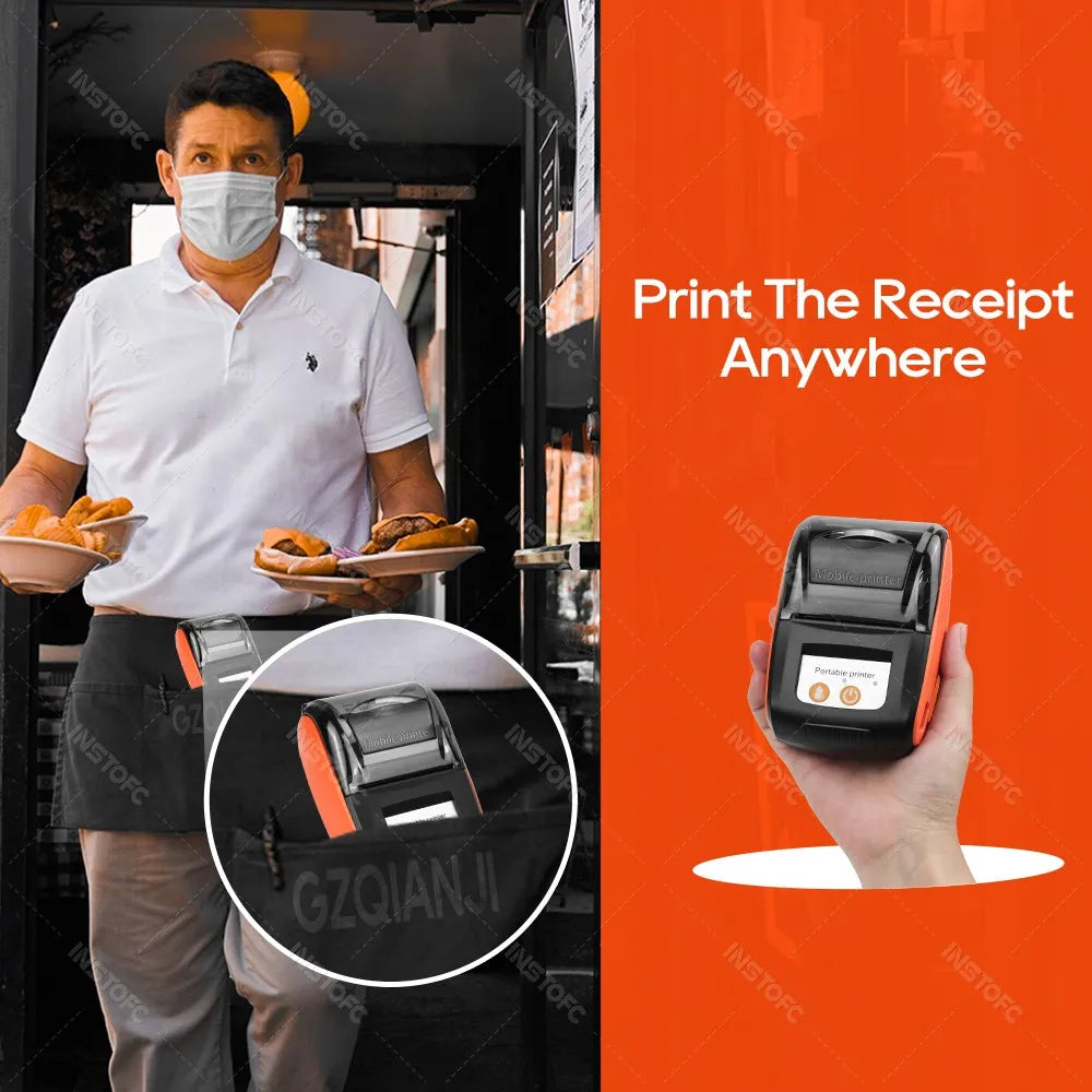 58mm Portable Bluetooth Thermal Printer – Wireless Receipt Printer