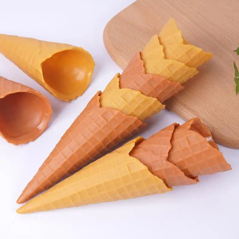 Fake Ice Cream Cone Ornament | Realistic PVC Dessert Prop
