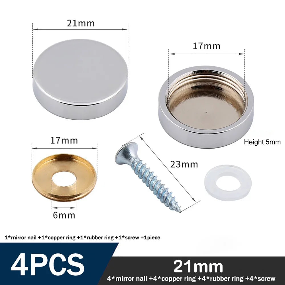 Copper Decorative Mirror Screws with Chrome Caps – Multi Size