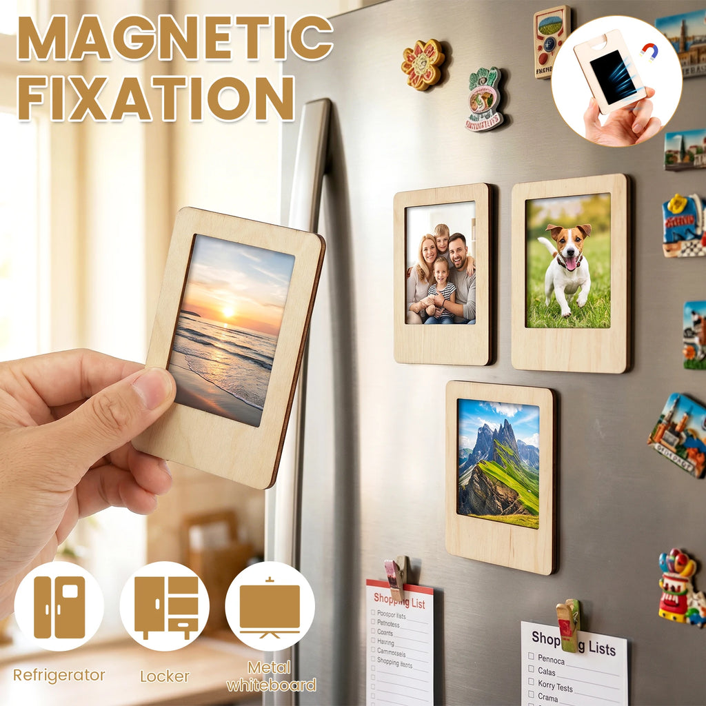 DIY Wooden Picture Frame Craft Kit – 12 Magnetic Frames & Decor