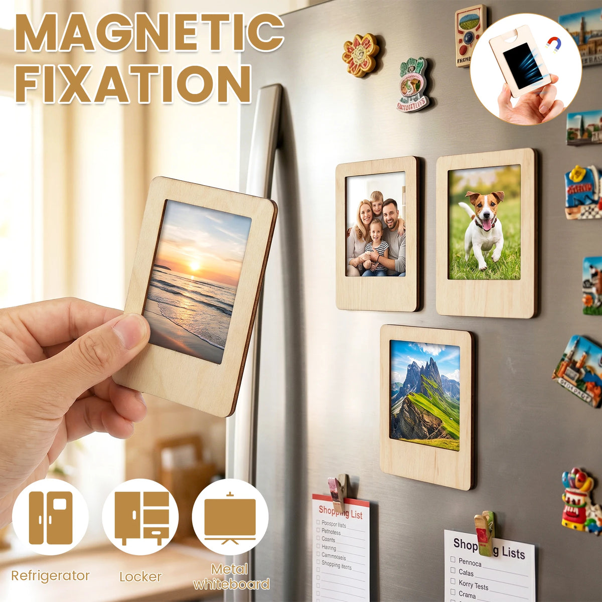 DIY Wooden Picture Frame Craft Kit – 12 Magnetic Frames & Decor