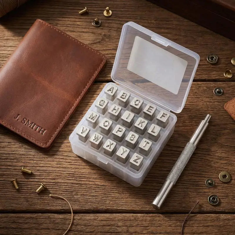 36Pcs Stainless Steel Alphabet & Number Stamp Punch Kit Leather Stamp Kit Nixie