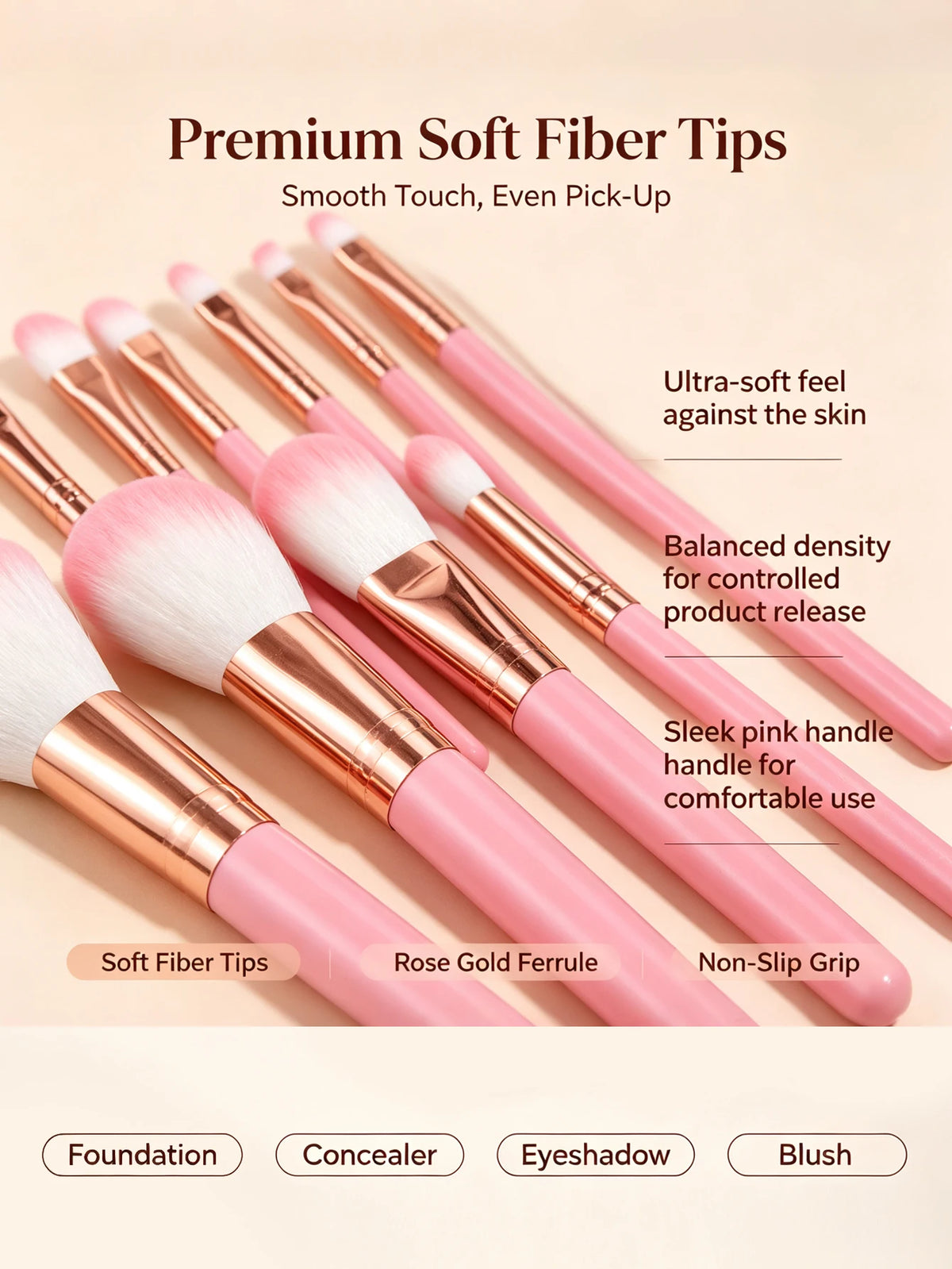 15-Piece Makeup Brush Set with Sponge & Puff | Nixie Makeup Brush Set Nixie