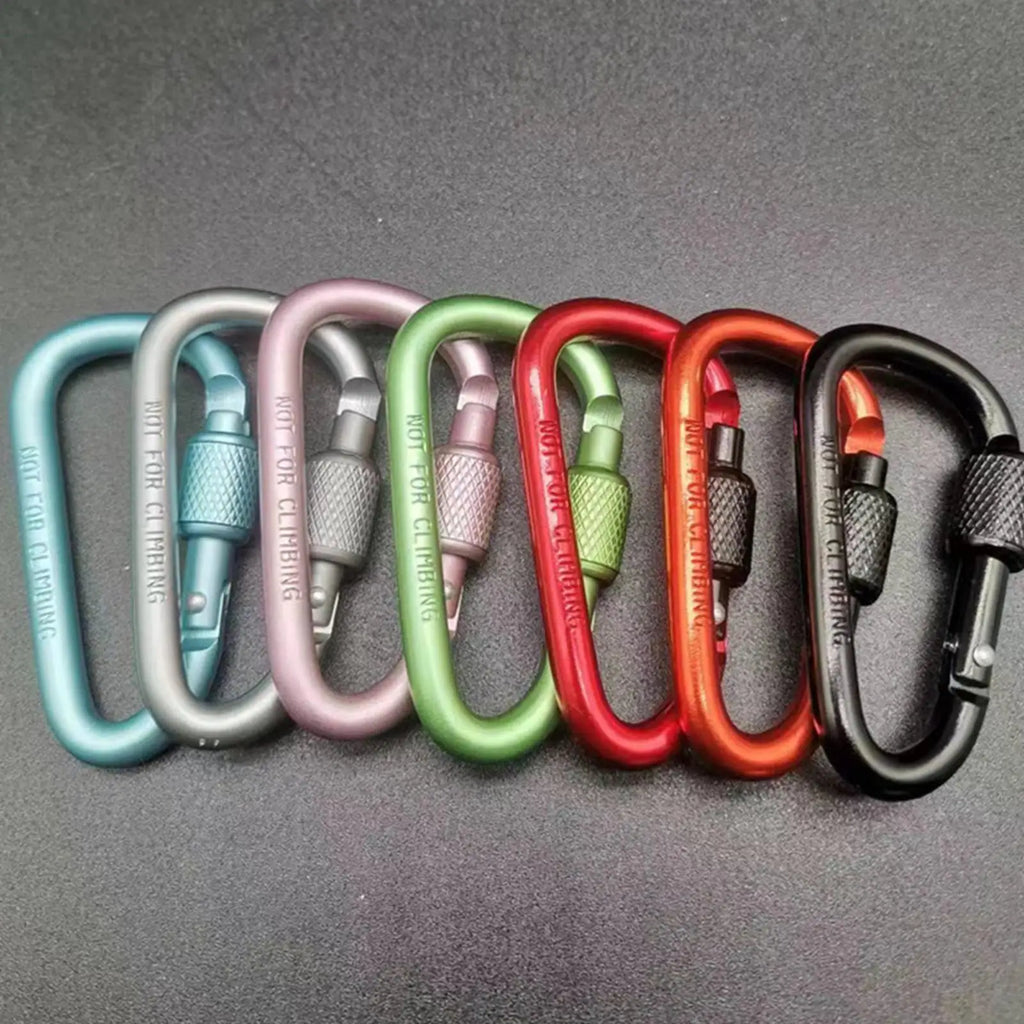 D-Type Locking Carabiner Hook – Aluminum Alloy Rope Tensioner Locking Carabiner Hook Nixie