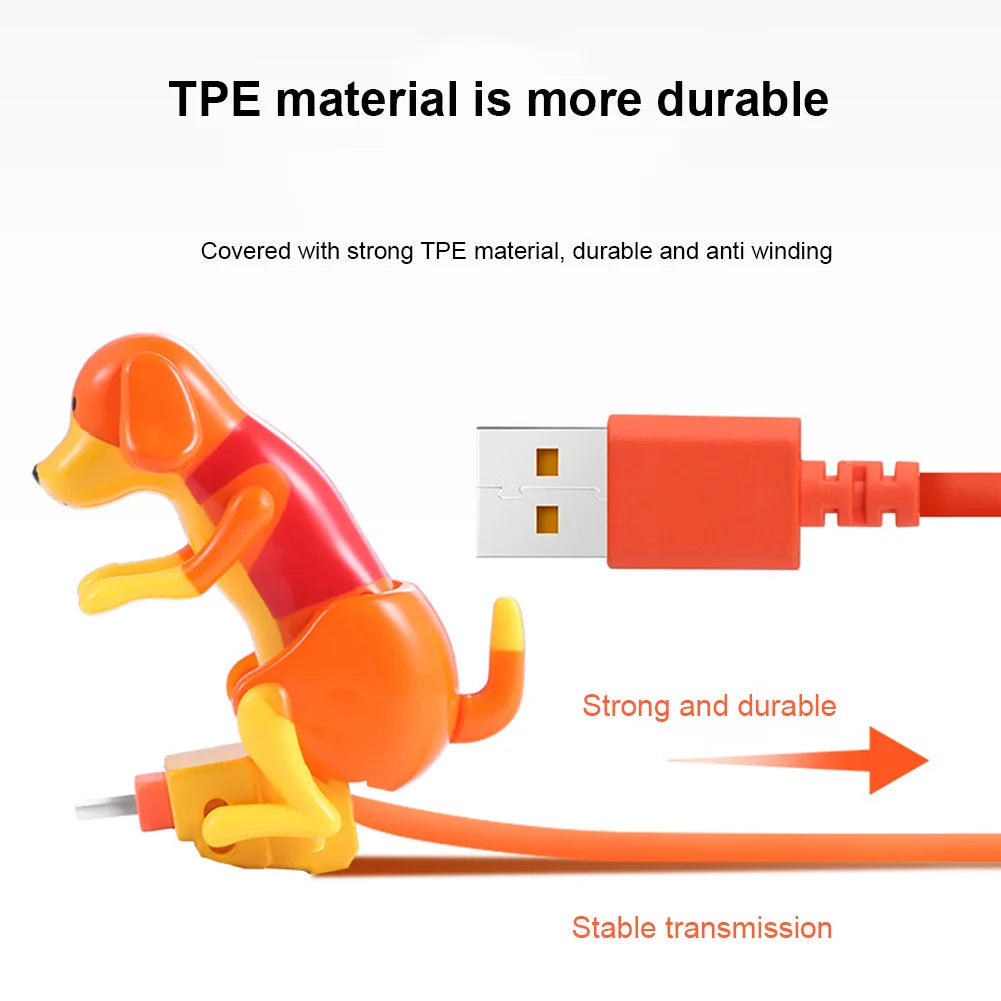 Funny Dog USB Charging Cable – Micro USB, Type-C & Lightning Novelty Charging Cable Nixie