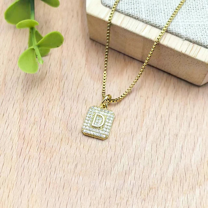 Mini Letter Gold Plated Pendant Necklace for Women | Elegant Pendant Necklace Nixie XL2186-D