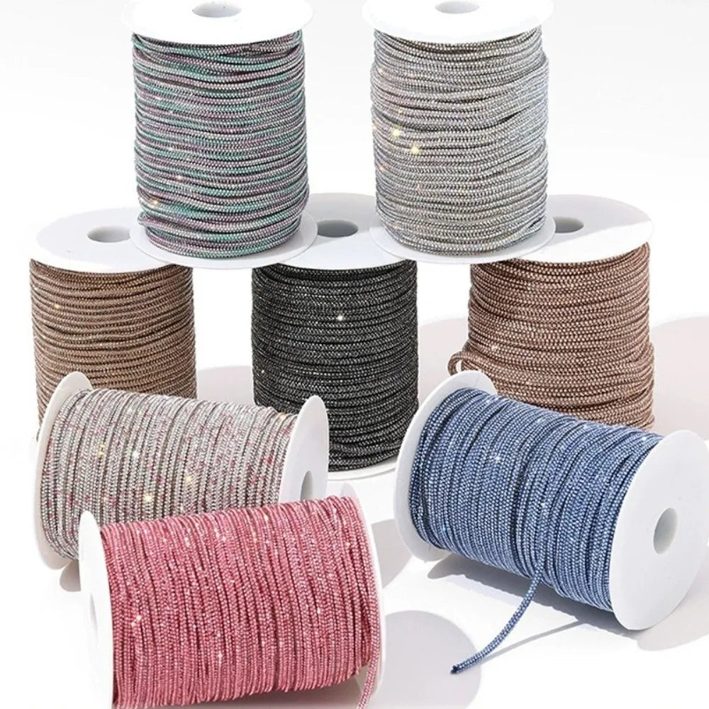 4mm Crystal Rhinestone Cord 1 Yard – Sparkle DIY Trim Decoration Rhinestone Trim Cord Nixie