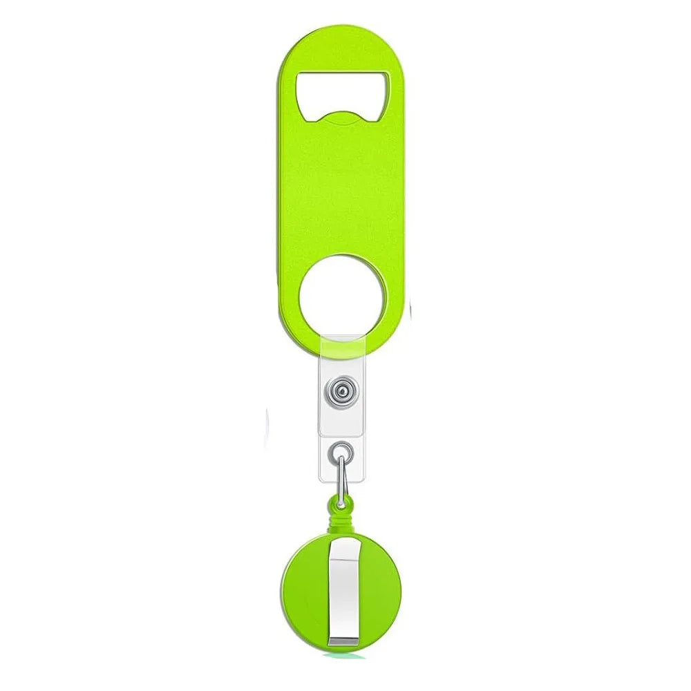 Retractable Stainless Steel Bottle Opener 360° Rotating Badge Reel Bottle Opener Nixie Green