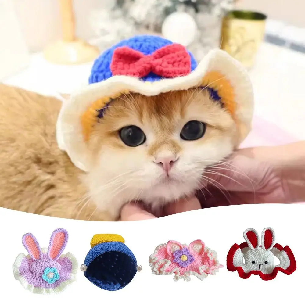 Handmade Funny Cat Hat – Pet Cosplay Party Photo Shoot Headwear Pet Costume Hat Nixie