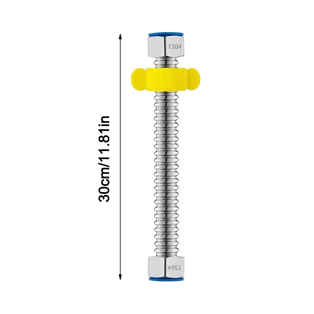 304 Stainless Steel Corrugated Plumbing Hose + Silicone Gasket Plumbing Supply Hose Nixie 30cm