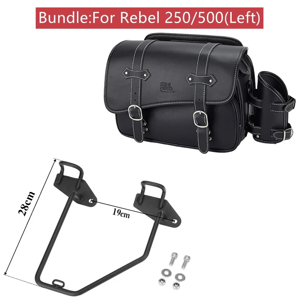 Waterproof PU Leather Motorcycle Saddlebag 10L | Honda Rebel