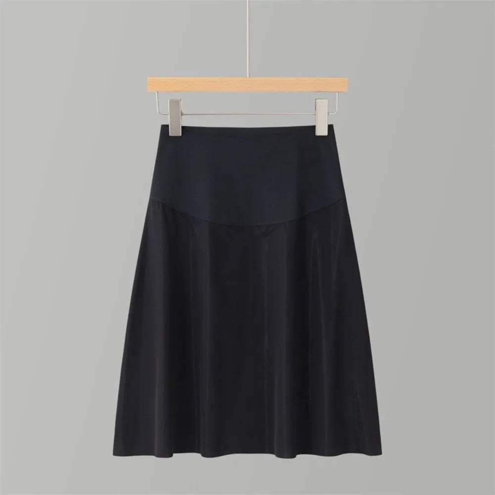 High Waist Half Slip Underskirt – Ice Silk Seamless Liner Half Slip Underskirt Nixie Black M