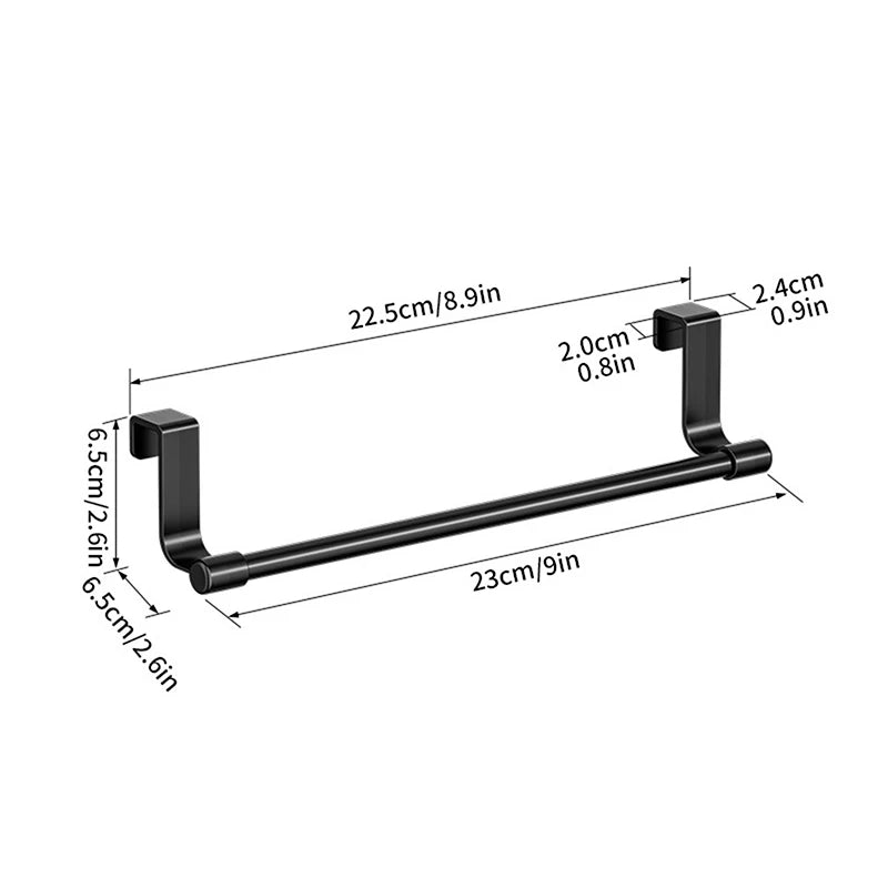 Wall-Mounted Cabinet Towel Rack – No-Drill Dishcloth Holder Cabinet Towel Rack Nixie S2