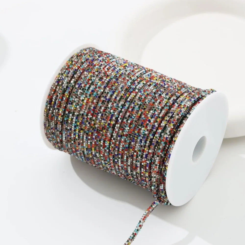4mm Crystal Rhinestone Cord 1 Yard – Sparkle DIY Trim Decoration Rhinestone Trim Cord Nixie