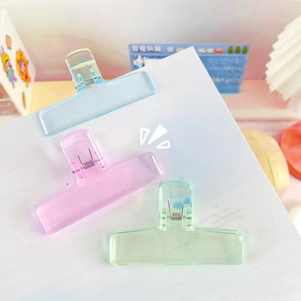 2 Pcs Acrylic Binder Clips Strong Grip Colorful Jelly Paper Clips Binder Clips Nixie