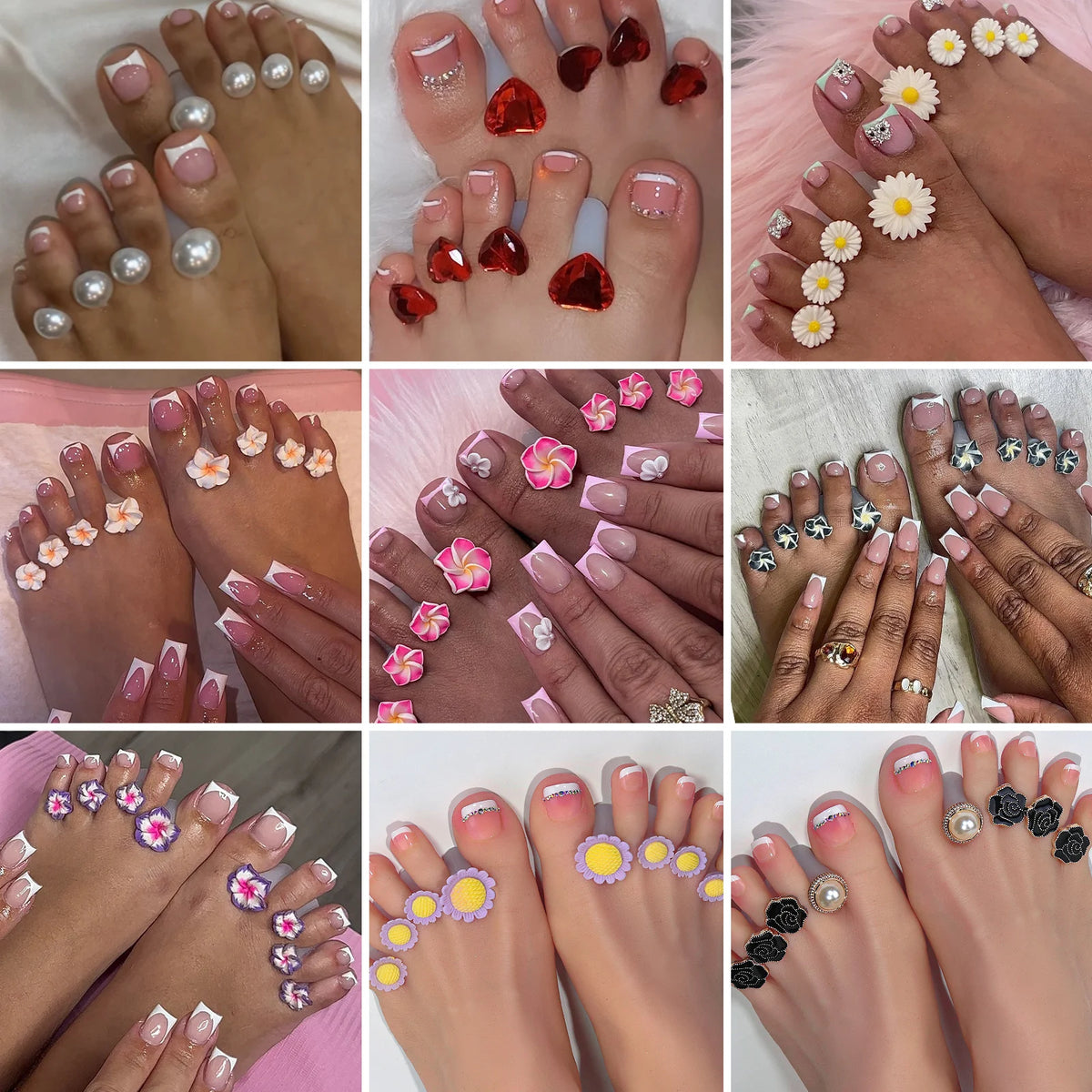 8pcs Silicone Daisy Flower Toe Separators for Nail Art Nail Art Toe Separator Nixie