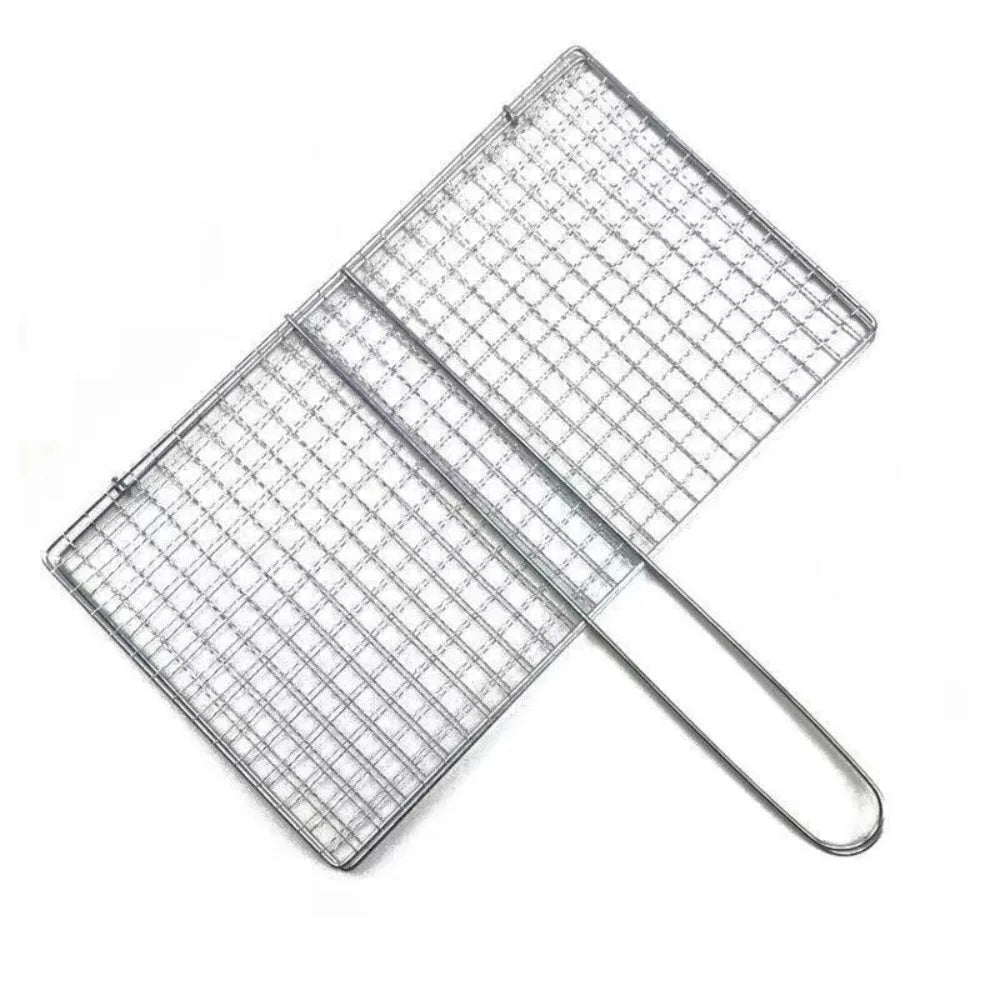 Iron BBQ Grill Basket Mesh Clamp – Fish, Meat & Veggie Grilling BBQ Grill Basket Nixie L