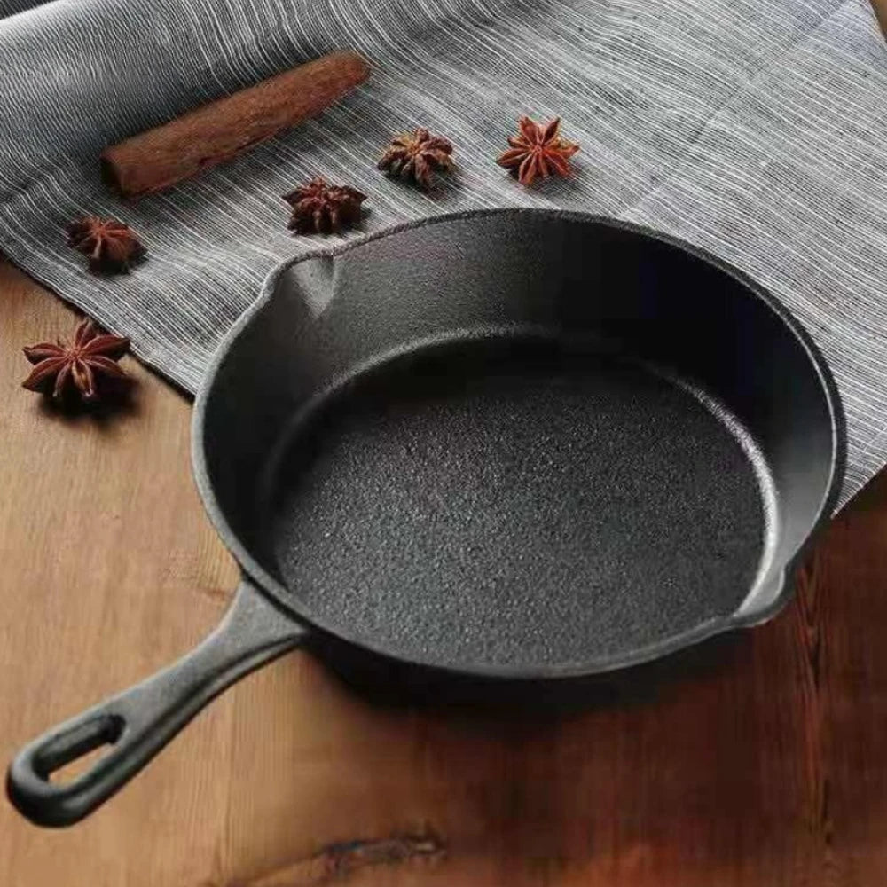 FEB.WIND Cast Iron Skillet – Round Frying Pan & Griddle Cast Iron Skillet Nixie