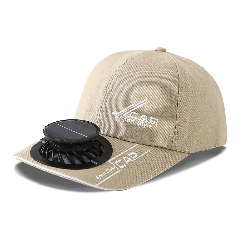 Solar Fan Baseball Cap – Rechargeable & Sun Protection Solar Fan Cap Nixie Khaki