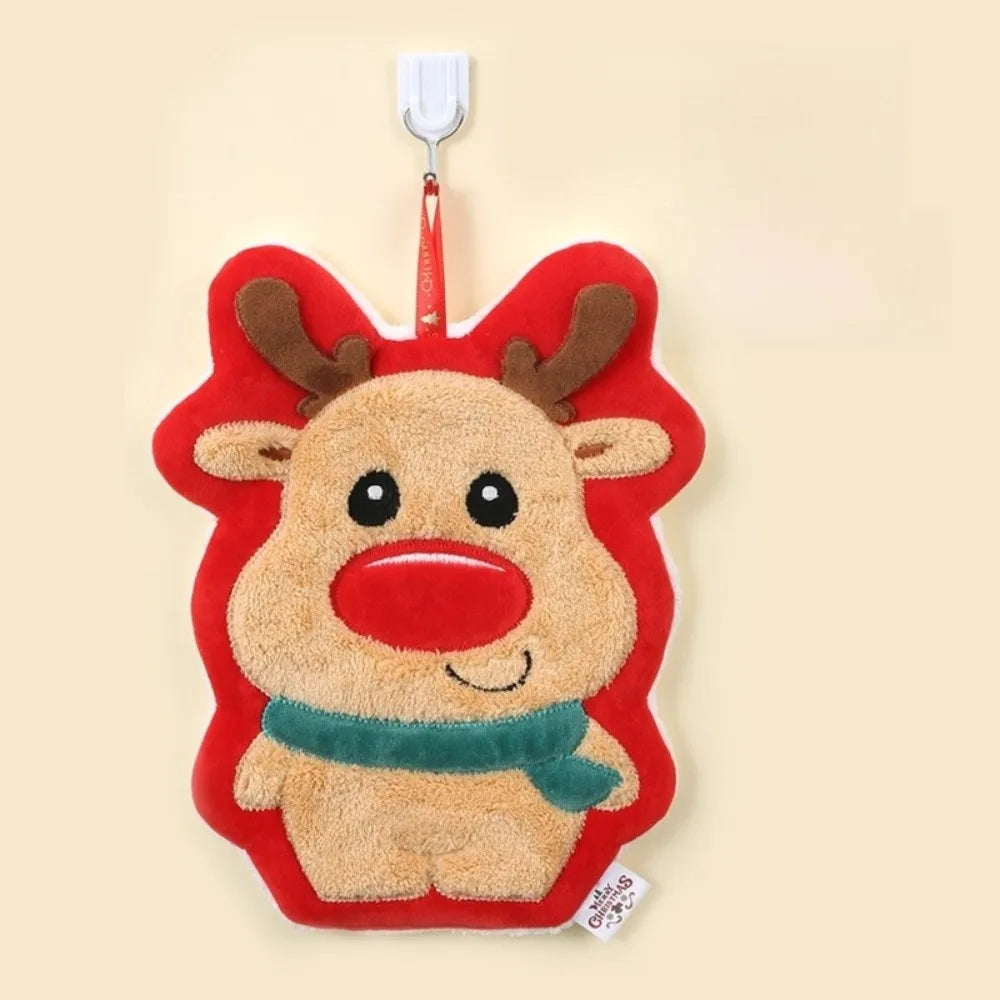 Cartoon Snowman Christmas Hand Towel – Coral Fleece Quick-Dry Christmas Hand Towel Nixie 10 Christmas deer