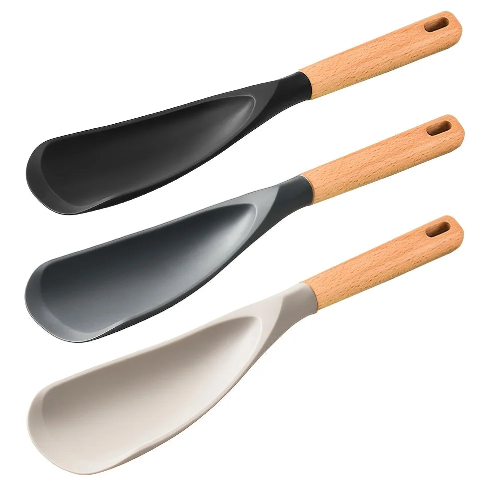 Silicone Cooking Spoon Spatula with Wooden Handle | Nixie Silicone Kitchen Spatula Nixie