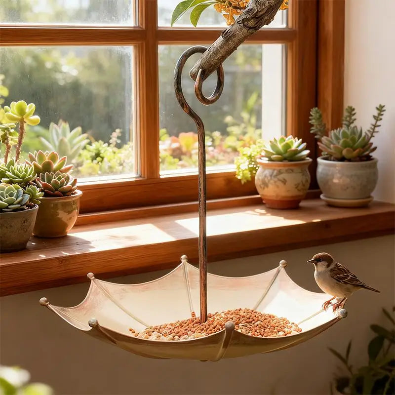 Heavy Duty Iron Hanging Bird Feeder with Large Tray Hanging Bird Feeder Nixie