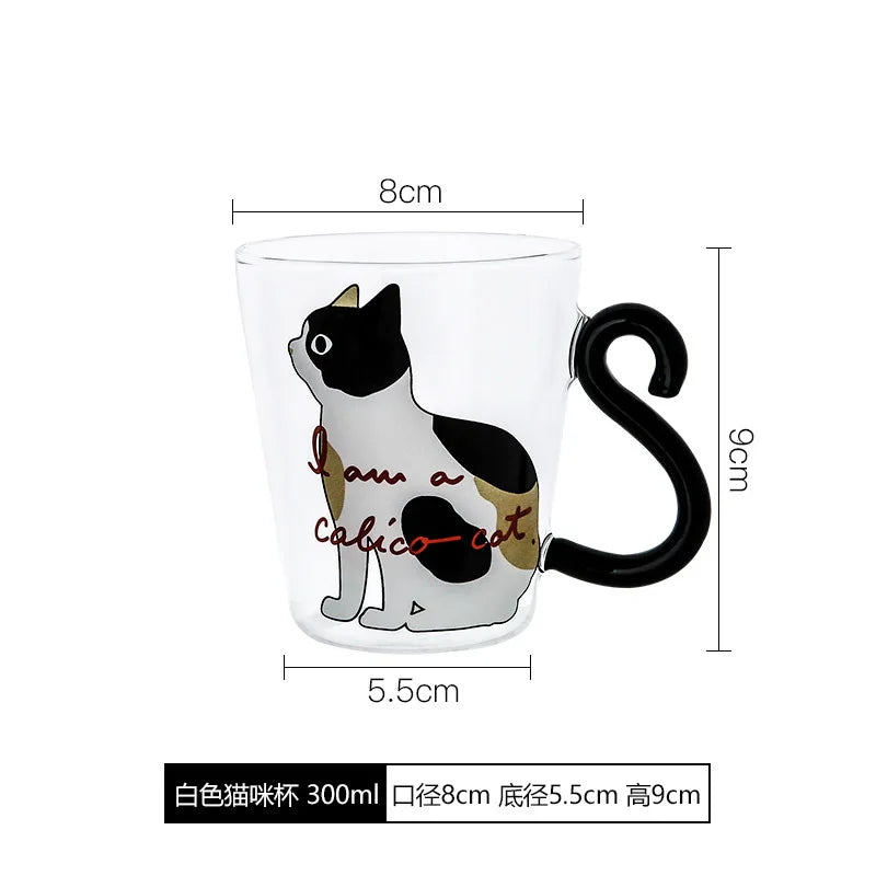 Cat Paw Heat-Resistant Glass Cup – Coffee, Tea & Milk Glass Drinkware Cup Nixie A 201-300ml