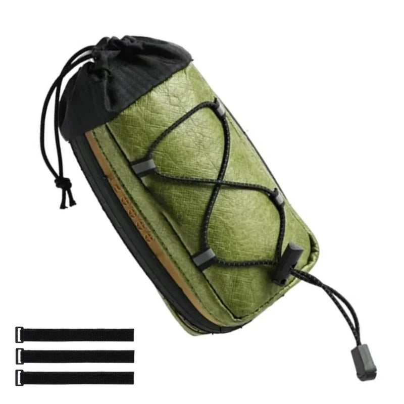 ESLNF Recycled Tire Bike Handlebar Water Bottle Bag – MTB Bike Handlebar Bag Nixie Green