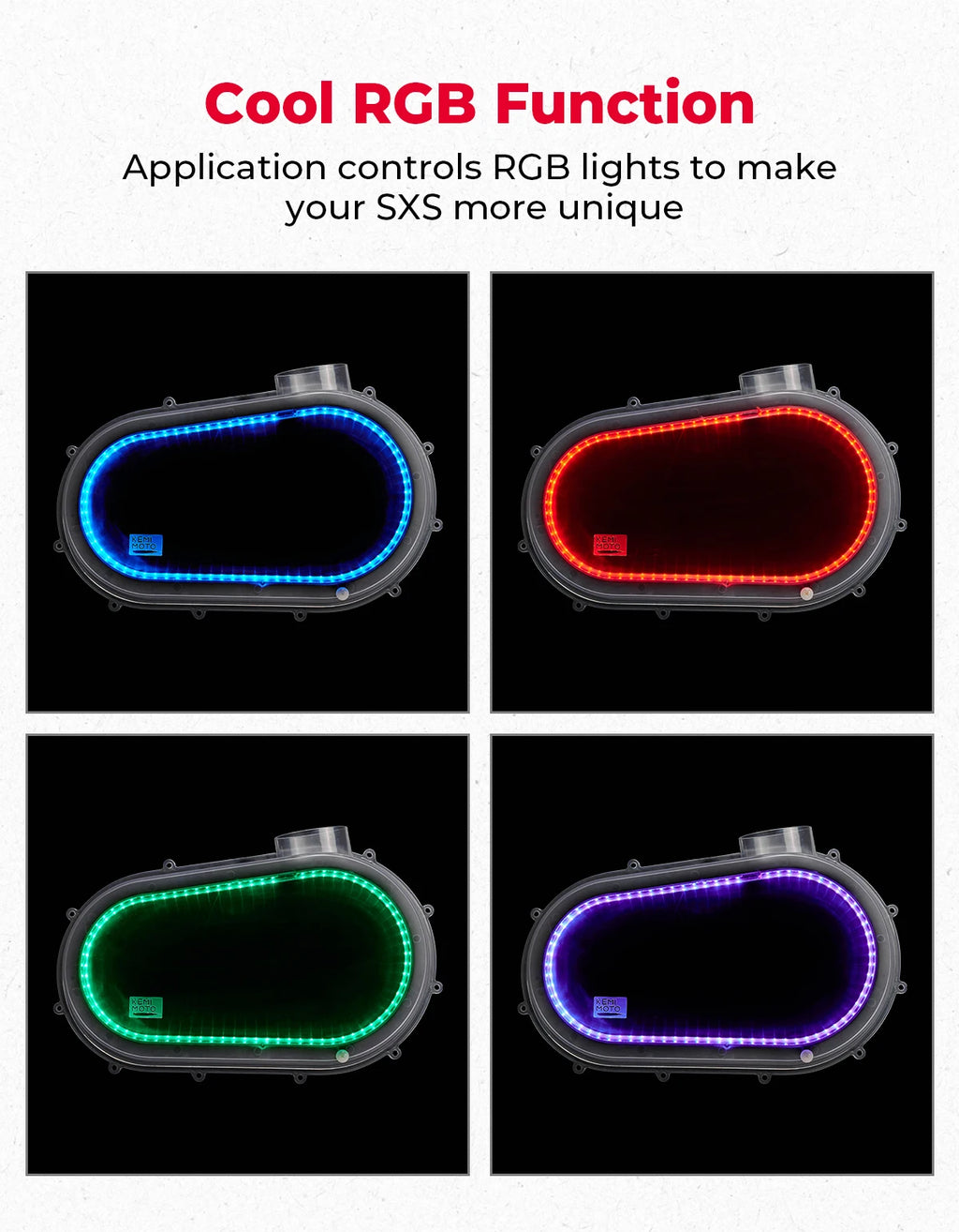 Clear CVT Clutch Cover RGB Lights – Can-Am Maverick X3 2017+ CVT Clutch Cover Nixie