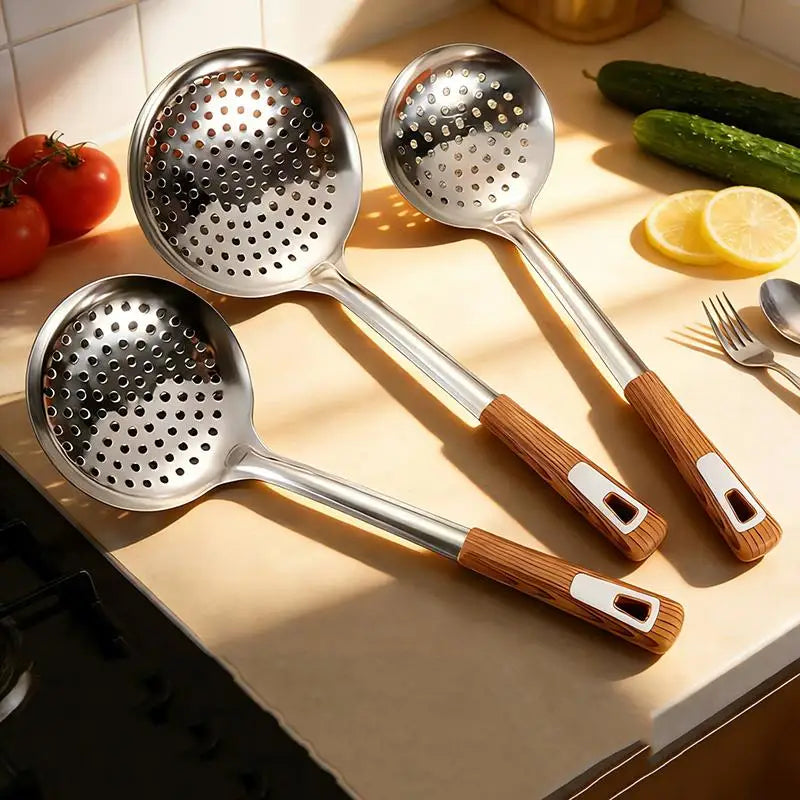 Stainless Steel Colander Spoon – Oval Oil Skimmer & Mesh Sifter Kitchen Strainer Spoon Nixie