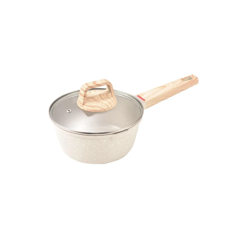 FEB.WIND Nonstick Milk Pot with Lid – Die Cast Soup & Baby Pan Nonstick Milk Pot Nixie 18cm Milk Pot