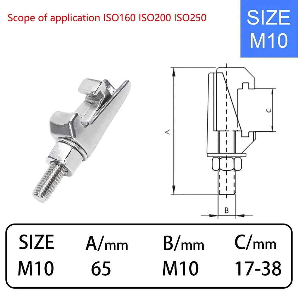 M8 M10 M12 ISO Double Claw Clamp 304 Stainless Vacuum Flange Vacuum Flange Clamp Nixie 1pcs M10