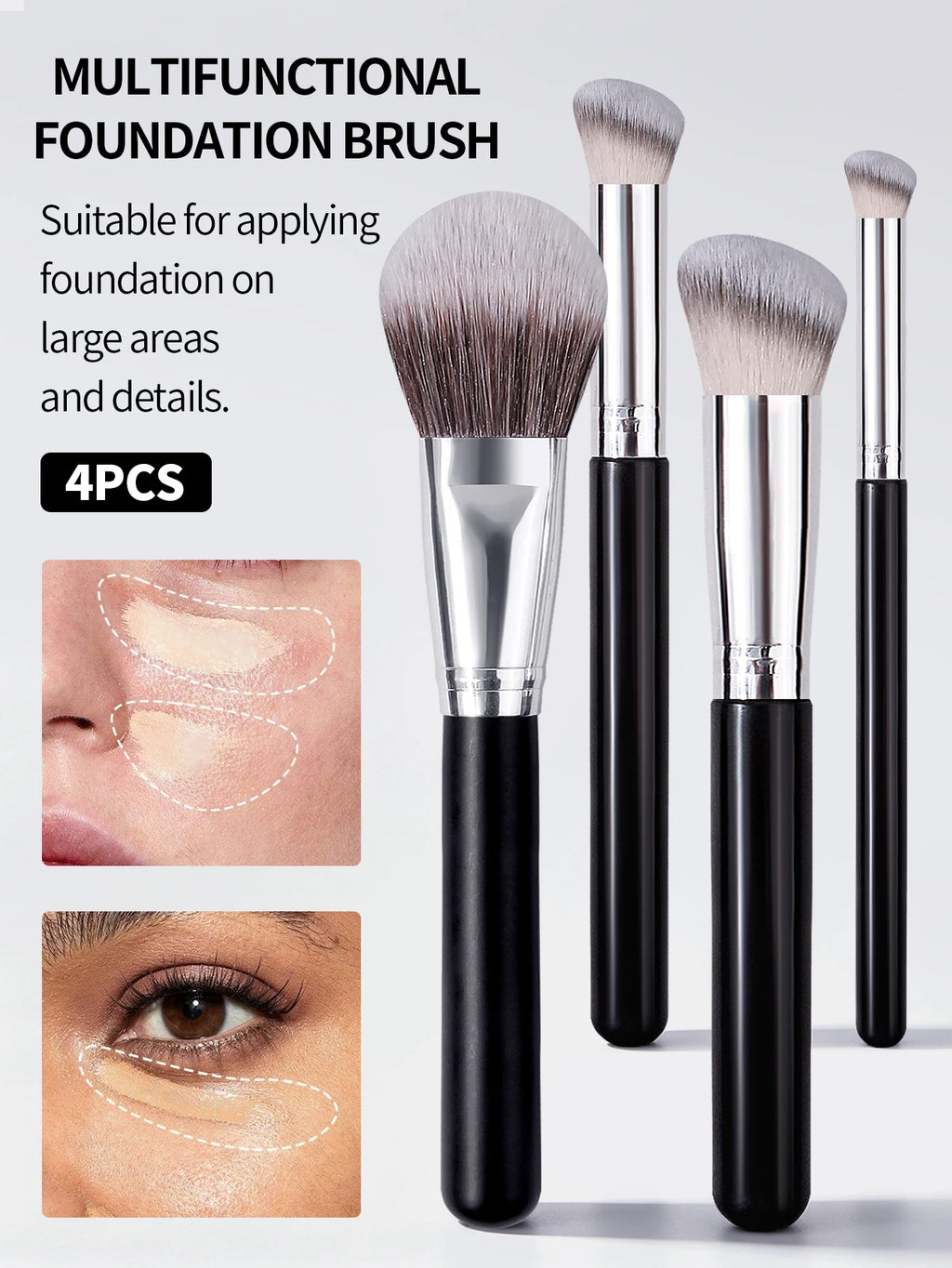 Nixie 4-Piece Makeup Brush Set – Soft Fluffy Professional Brushes Makeup Brush Set Nixie