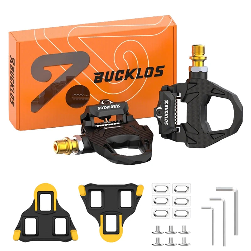 BUCKLOS SPD-SL Clipless Road Bike Pedals with Cleats | CR-Mo Clipless Bike Pedals Nixie