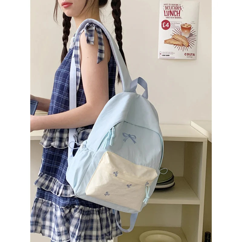 Nixie Korean-Style Girls School Backpack – Nylon 2025