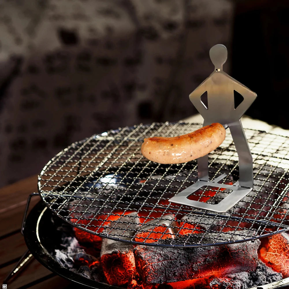 Stainless Steel BBQ Sausage Rack | Novelty Hot Dog Grill BBQ Grill Rack Nixie