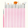 15pc Fine Detail Paint Brush Set – Acrylic, Oil & Watercolor Detail Paint Brushes Nixie Pink
