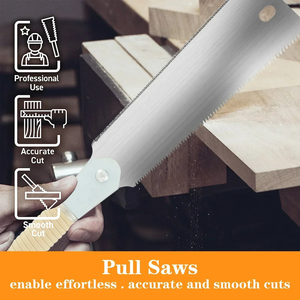 Japanese Pull Saw 9.3" SK5 Double Edge 10/17 TPI Woodworking Saw Woodworking Hand Saw Nixie