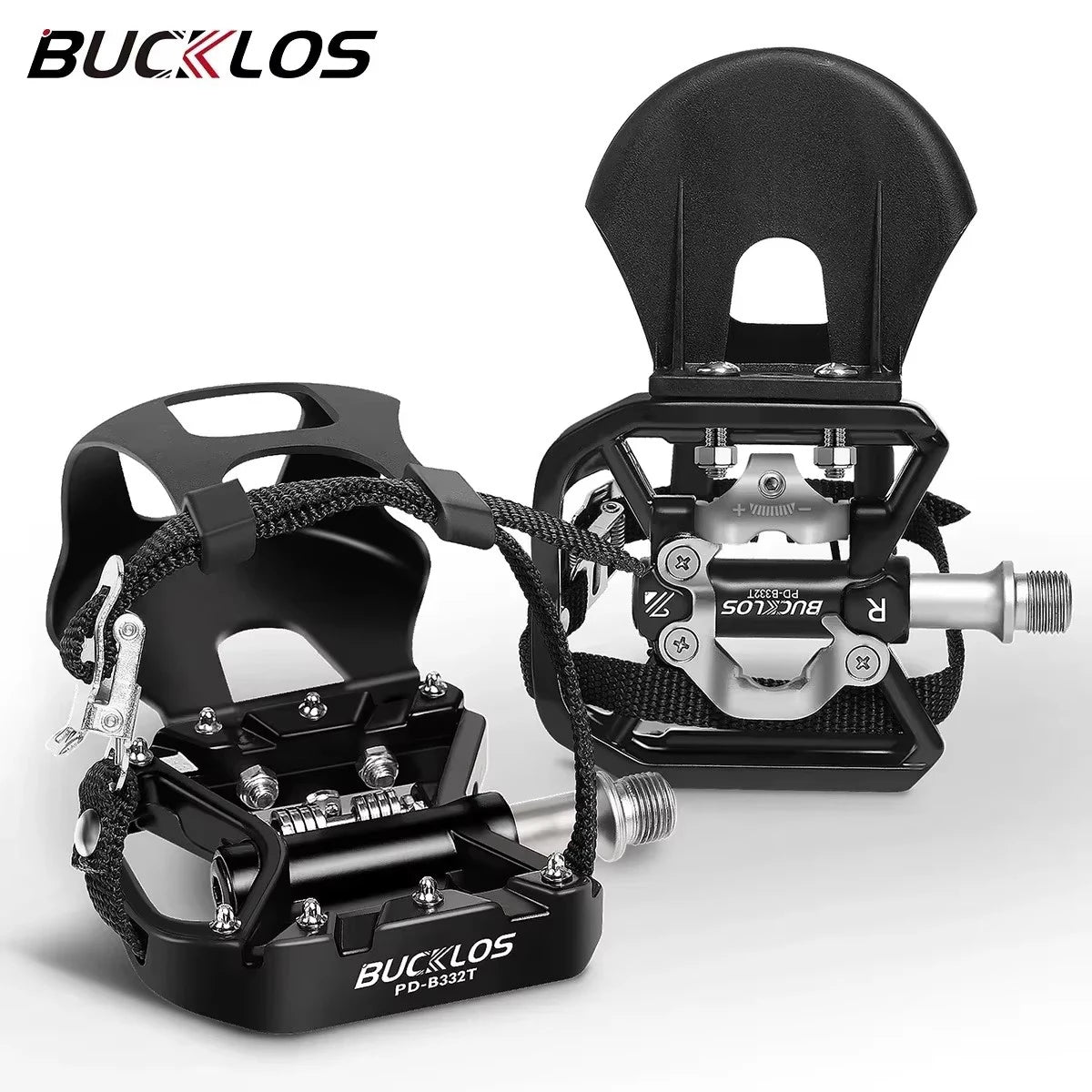 BUCKLOS Dual Function MTB Bike Pedals – Aluminum Alloy Non-Slip MTB Bicycle Pedals Nixie