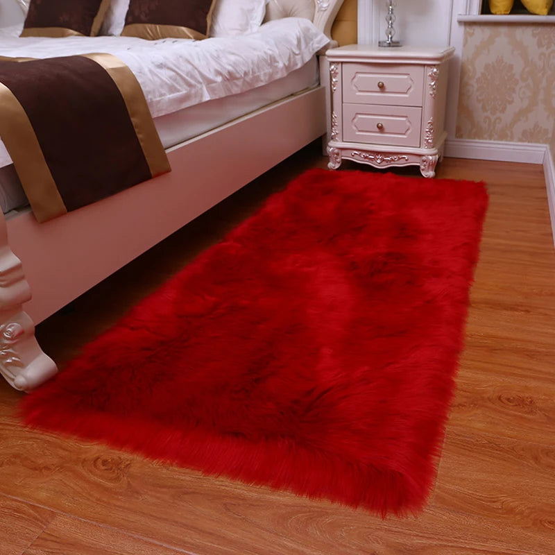 Soft Faux Sheepskin Plush Rug – Bedroom & Living Room Mat Plush Area Rug Nixie