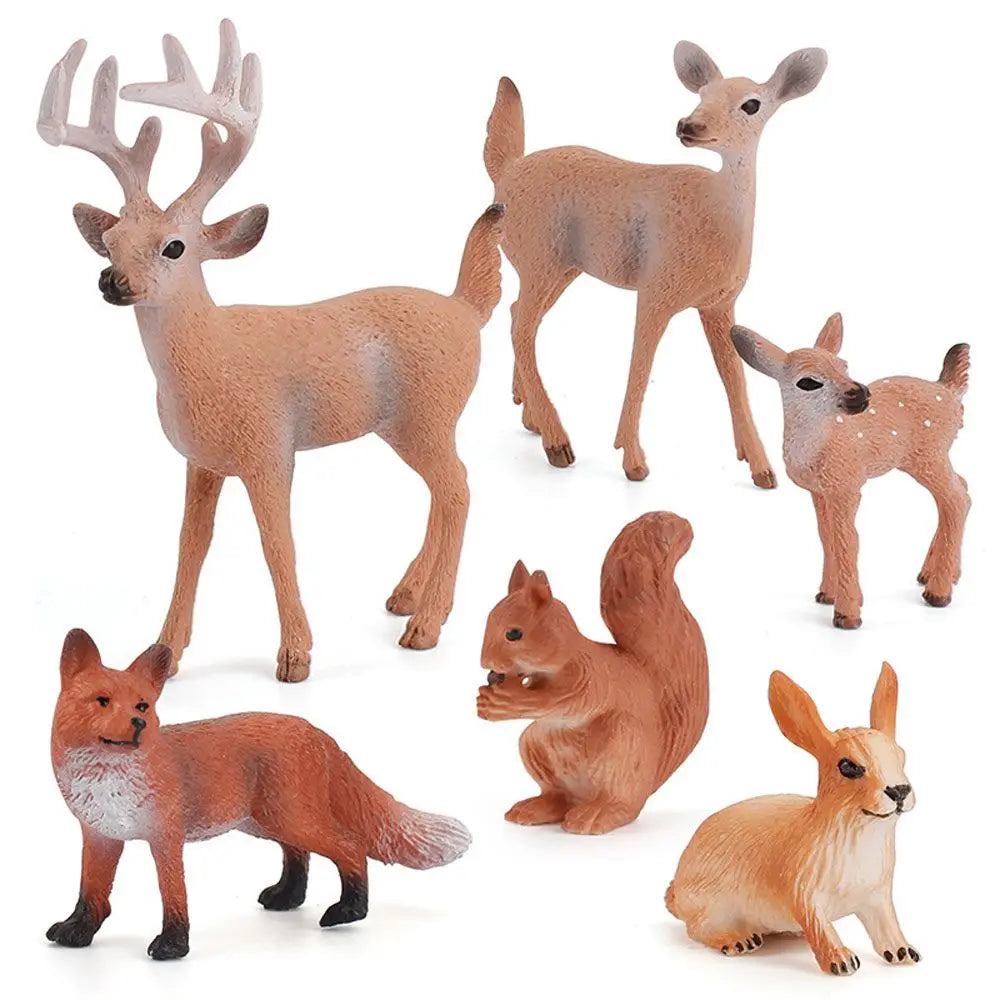 Rabbit & Fox Miniature Animal Figures – Cake Toppers & Decor Miniature Animal Figurines Nixie