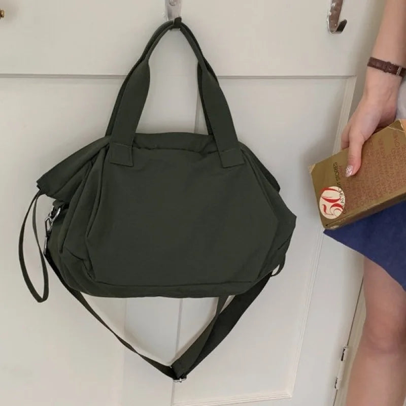 Japanese Minimalist Canvas Tote Bag – Large Crossbody Handbag Canvas Tote Bag Nixie