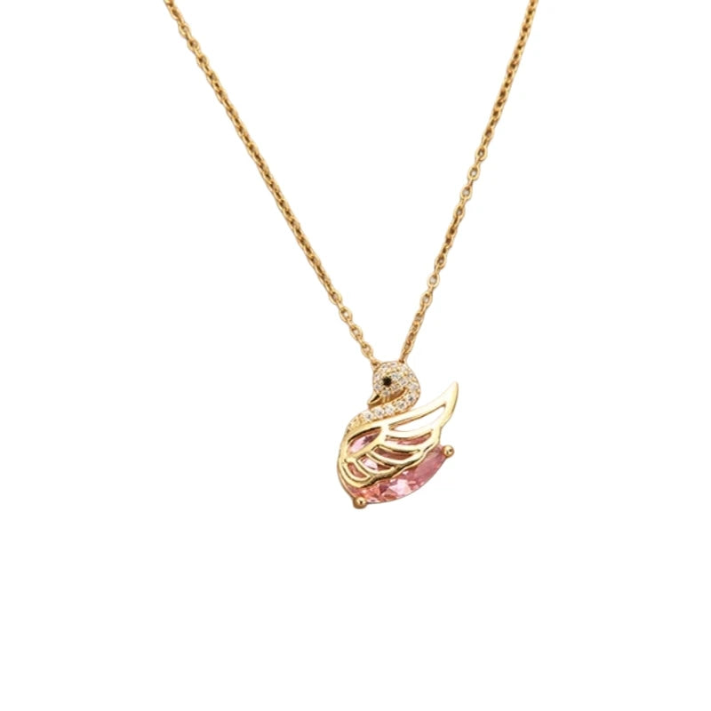 Heart Shaped Pink Pendant Necklace – Gold Choker for Women Pendant Necklace Nixie