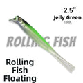 TPE Soft Bait Fishing Lure 2.5" & 3" Rolling Action – 8 Pack Soft Fishing Lure Nixie 8pcs Green-2.5Inch