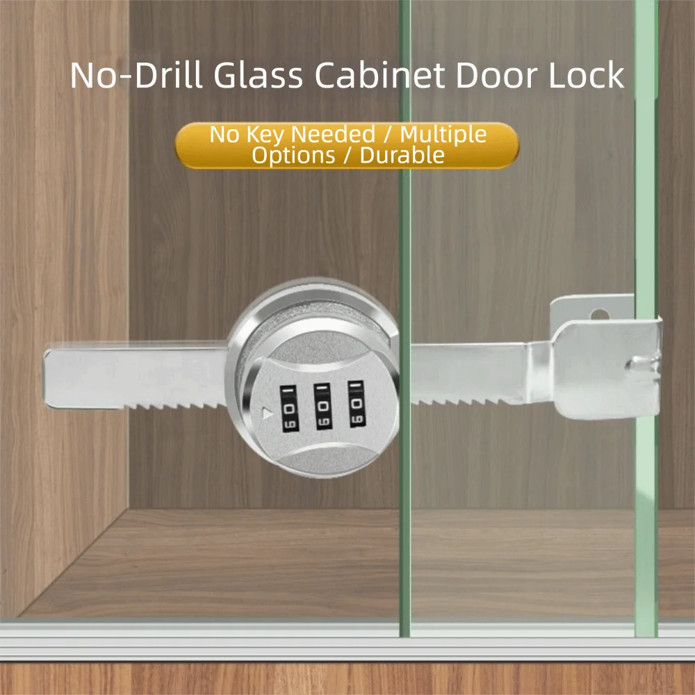 Zinc Alloy Combination Lock for Glass Doors & Cabinets