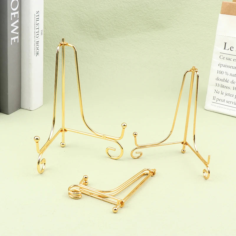 Gold Iron Display Stand Easel for Photos, Plates & Books Display Stand Easel Nixie