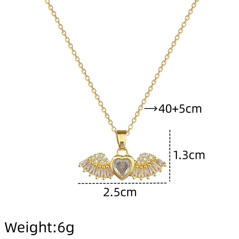 Angel Wings Gold Pendant Necklace – Stainless Steel Chain Pendant Necklace Nixie XL1509