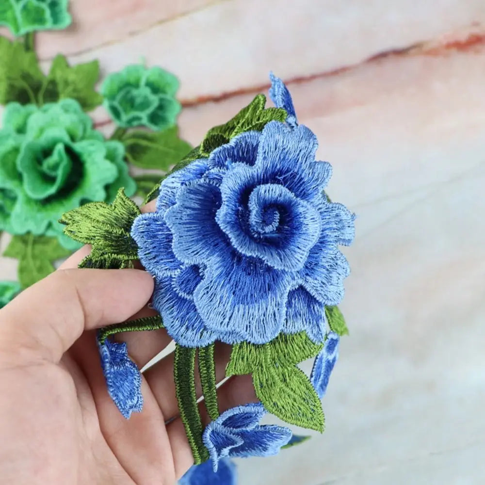 3D Rose Flower Embroidery Applique Patches – DIY Sewing Embroidery Applique Patch Nixie