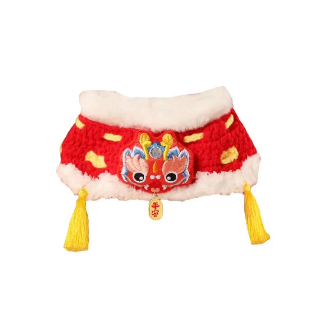 Lion Dance Cat Tie Collar – Chinese New Year Knit Pet Scarf Pet Collar Scarf Nixie Style C