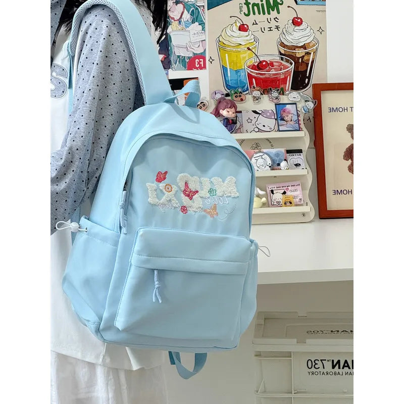 Embroidered College Backpack for Girls – Lightweight & Waterproof Embroidered Backpack Nixie